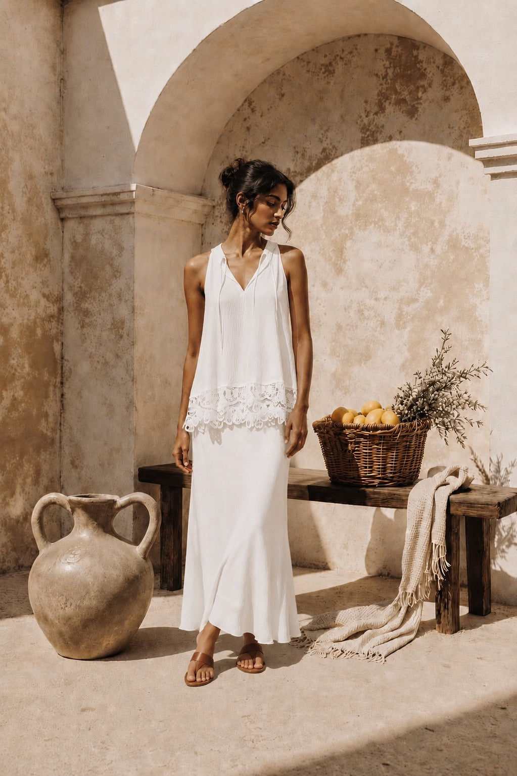 Cameron Cutwork Skirt Set - Ivory