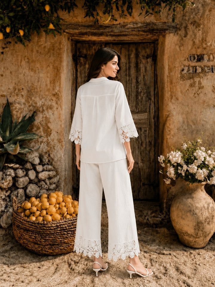 Cameron Cotton Lace Co-ord Set - White