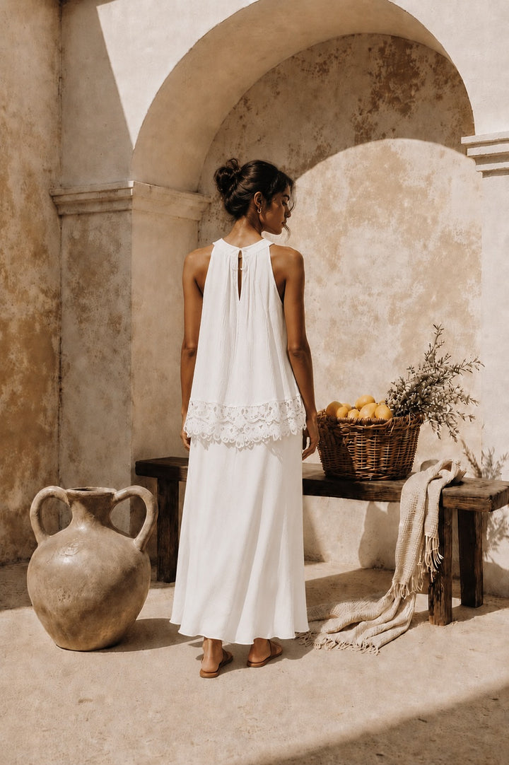 Cameron Cutwork Skirt Set - Ivory