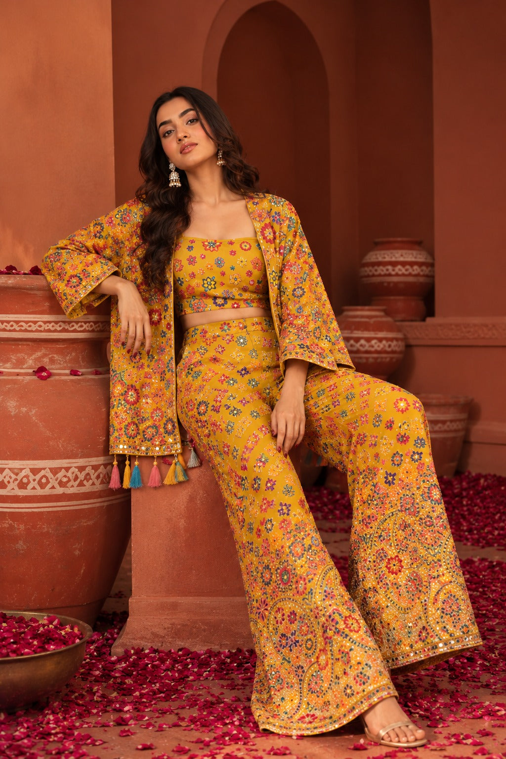 BOHO PANT AND JACKET SET - MULTICOLOUR
