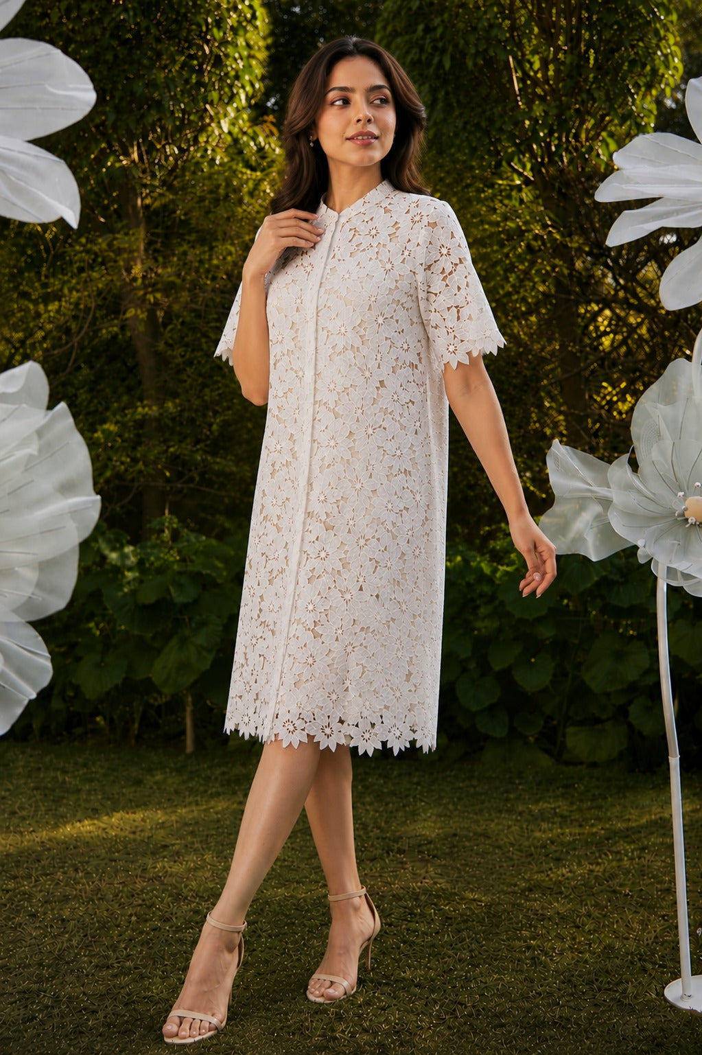 MYRA LACE DRESS - IVORY