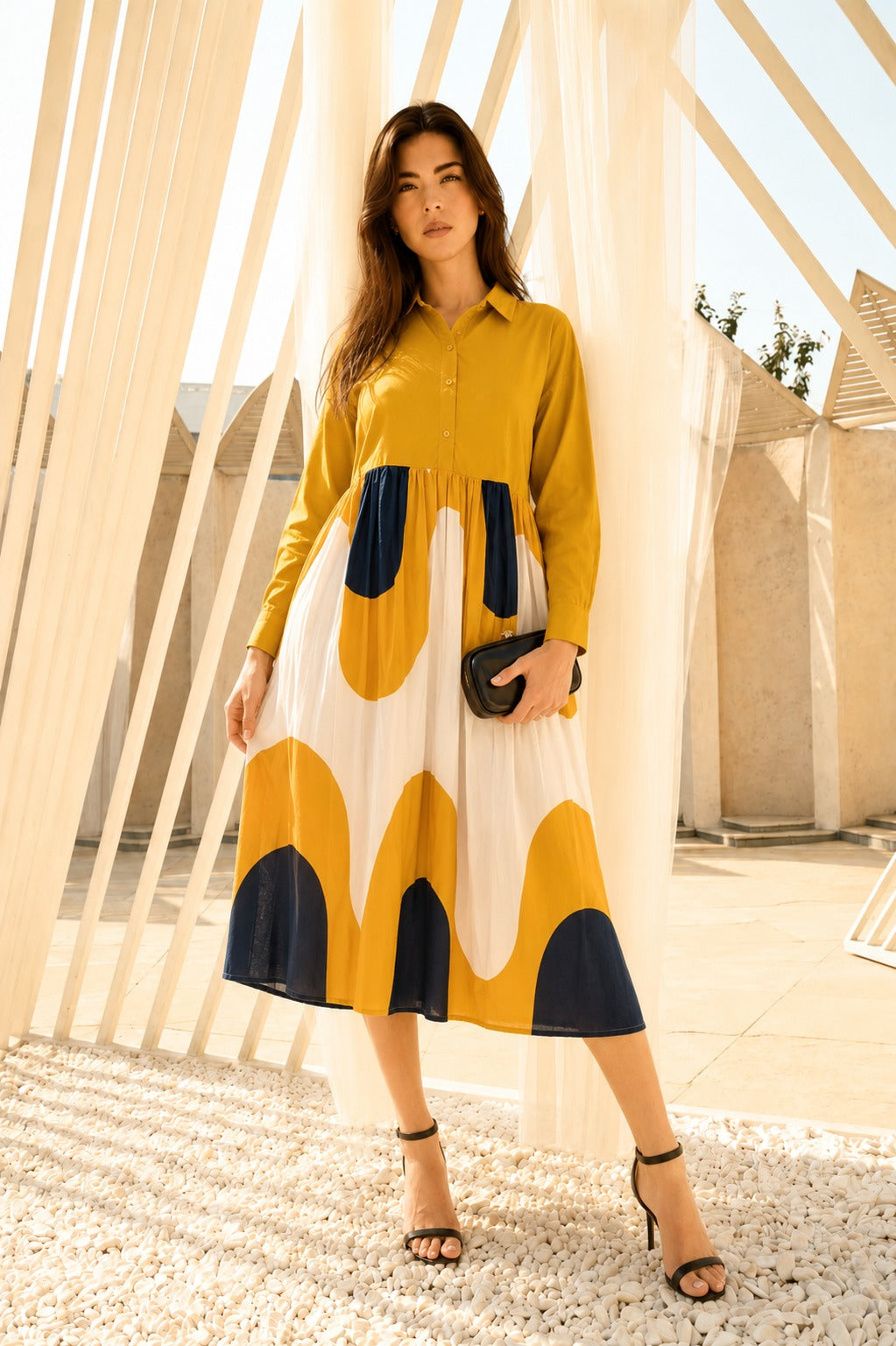 Cameron Cotton Collared Shirt - Yellow