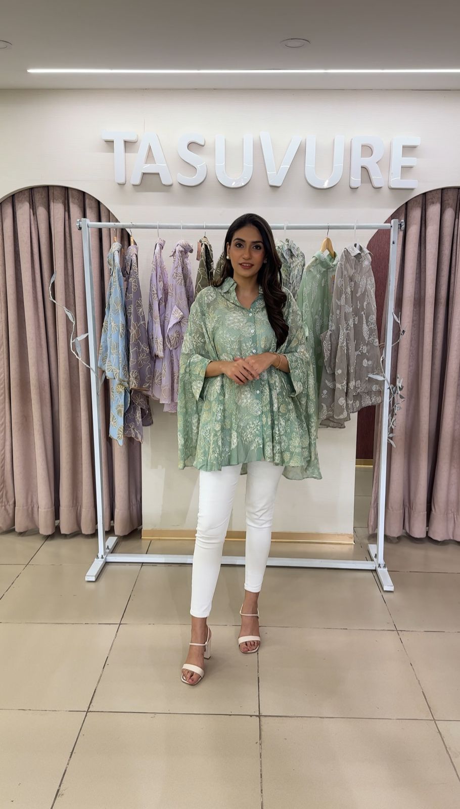 Elahe Embroidered Elysian Shirt - Sage Green