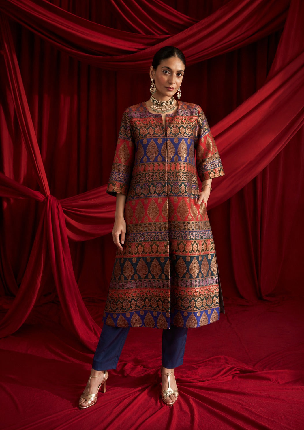 BANARASI JACKET SET - MULTI COLOUR