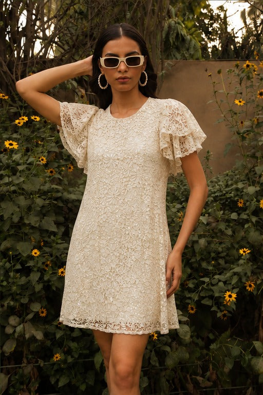 LACE DRESS - BEIGE
