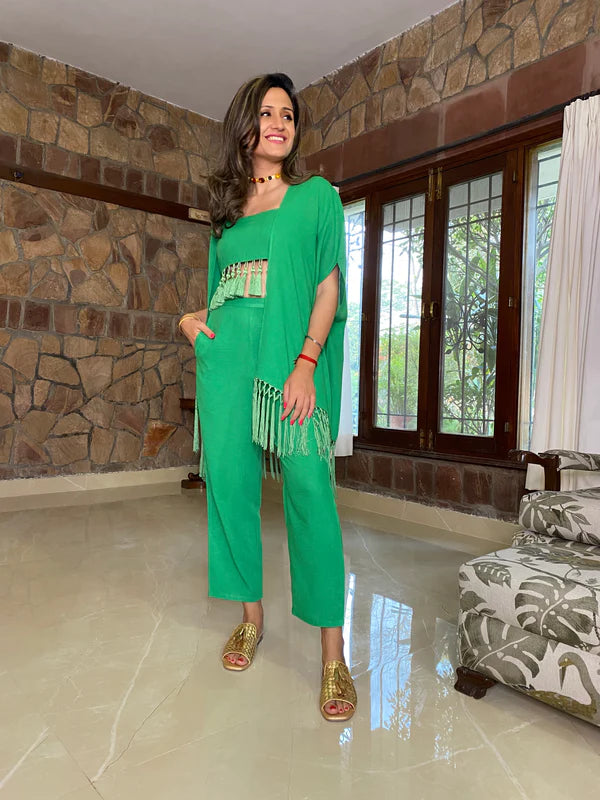 Green 3 pc Tassel Set