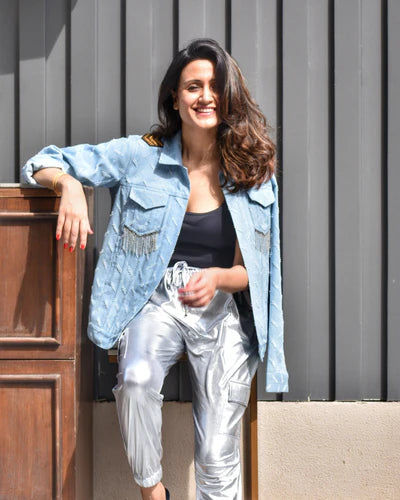 Mitali Wadhawa Dark Blue Denim Jacket