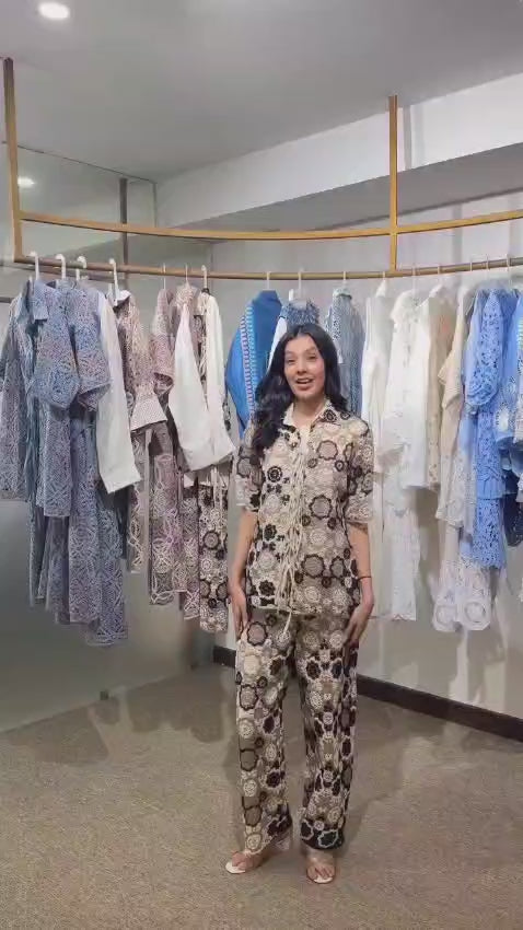 Camelia Crotchet Distressed Set - Black