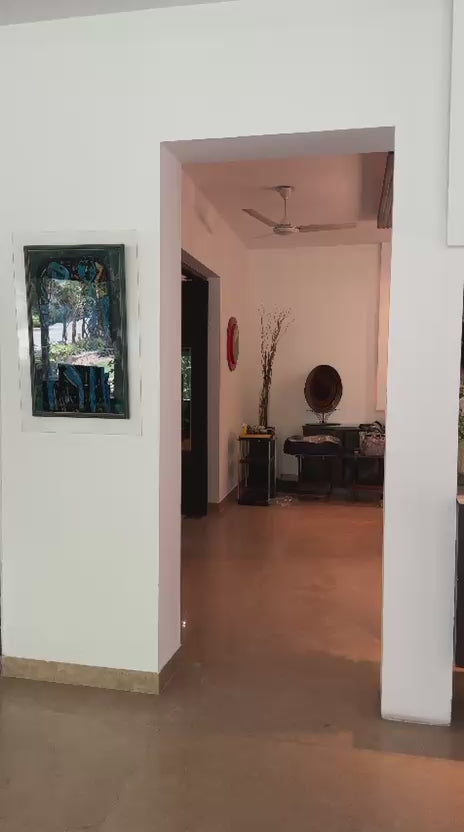 Aaina Ada Tissue Set with Potli - Neelam Pati