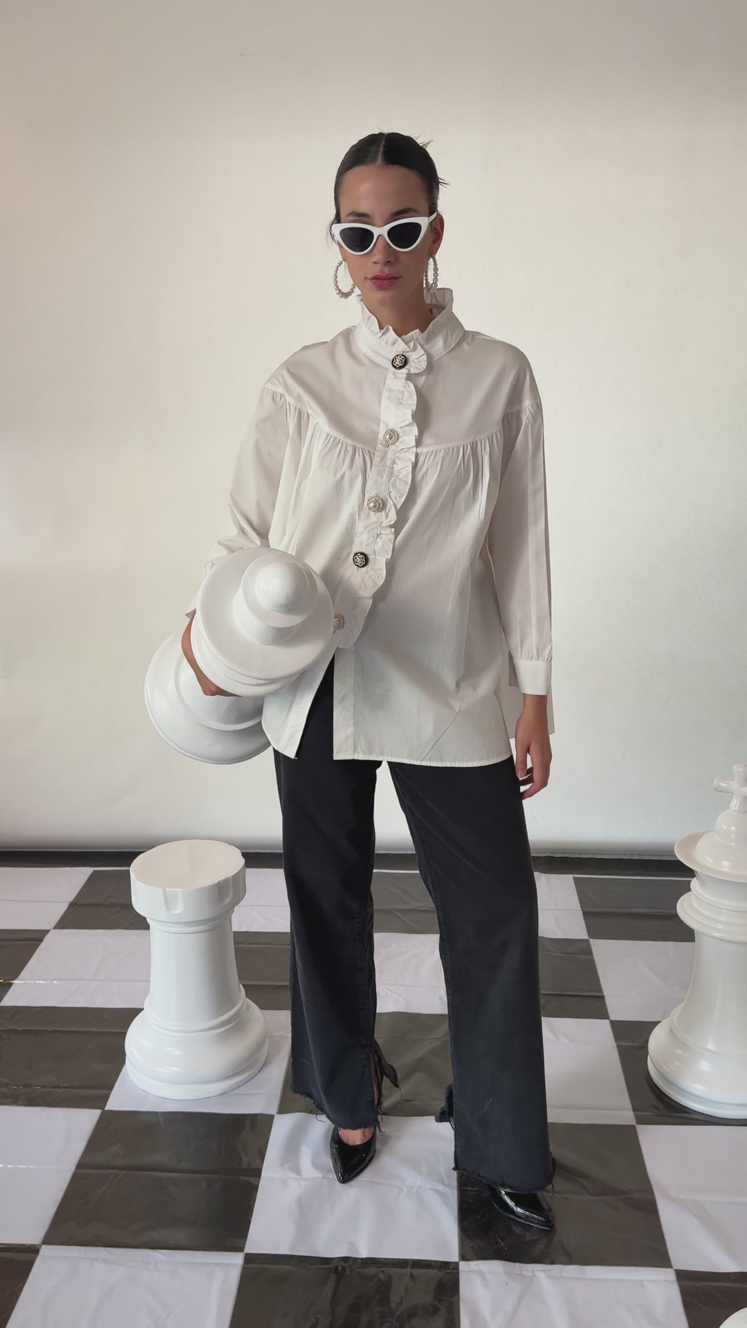 Beatrix Button Me Up Shirt - White