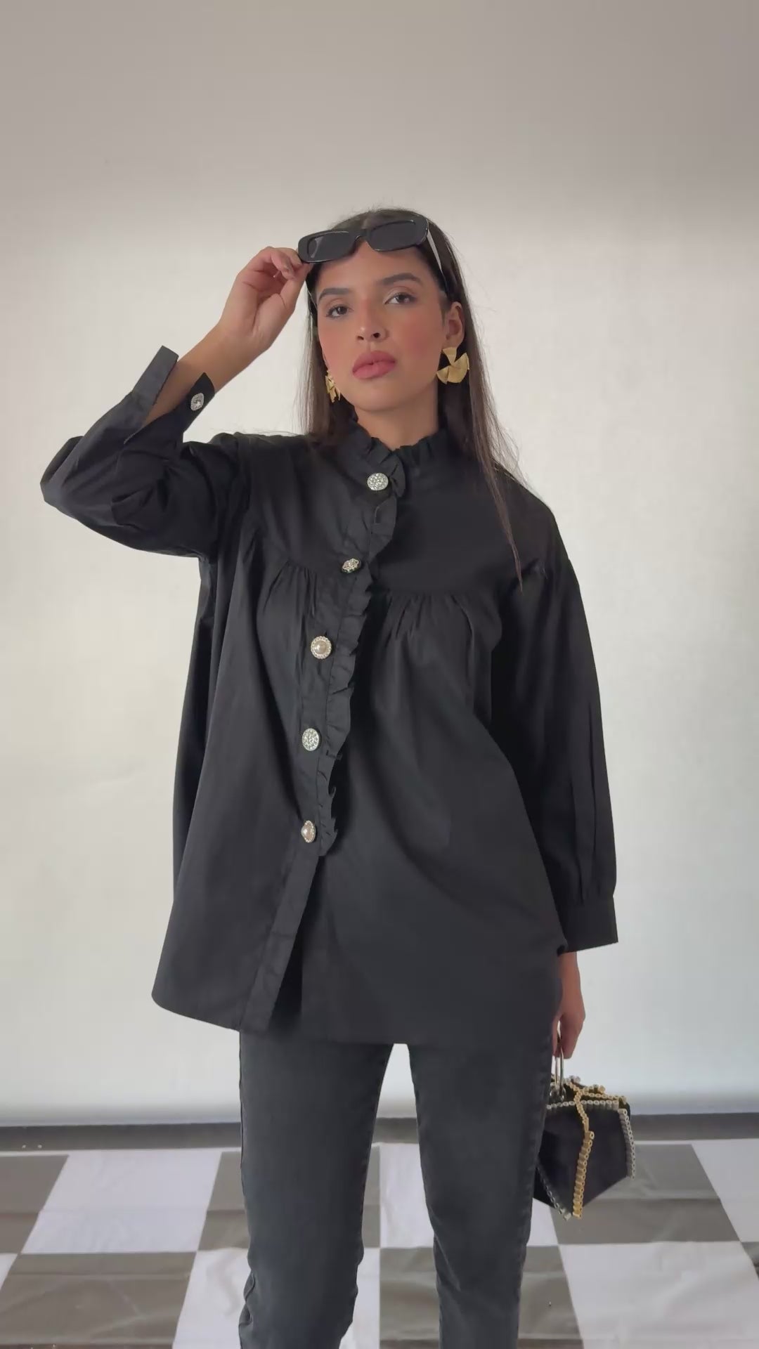 Beatrix Button Me Up Shirt - Black