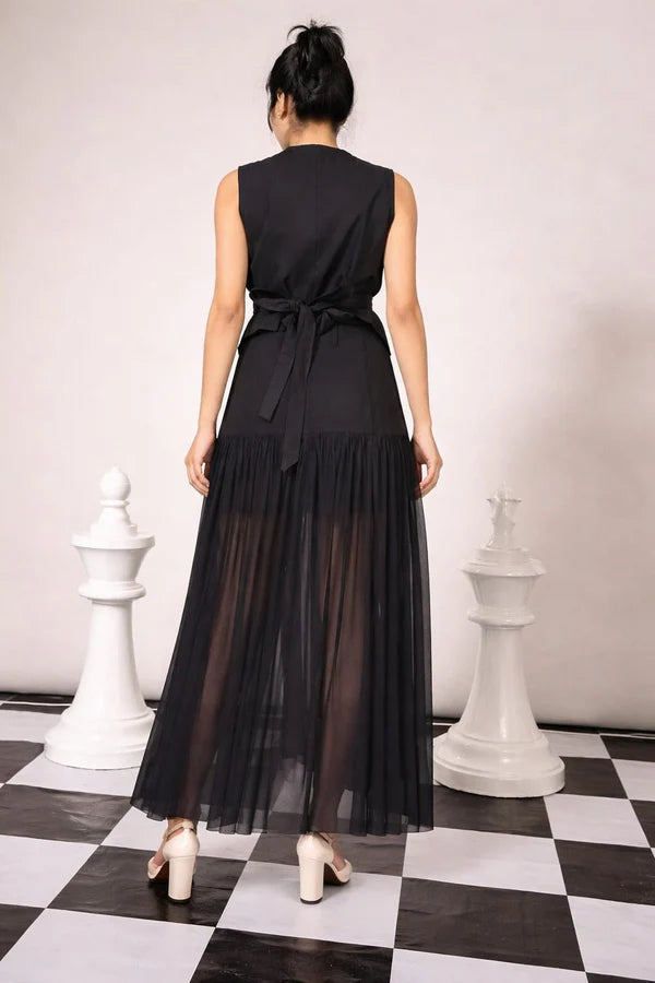 Wellesley Waistcoat Skirt Set - Black