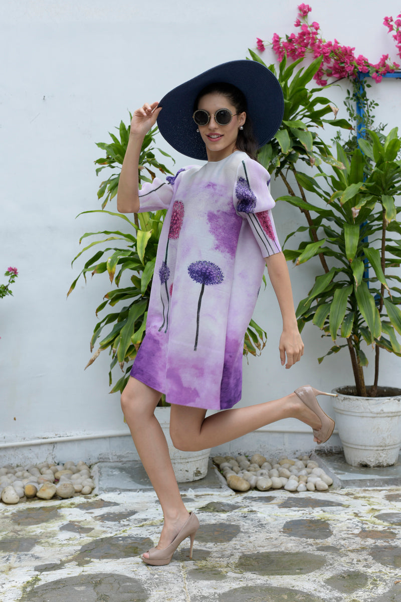 Bloomy Dandelion Dress - Purple