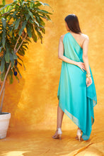Load image into Gallery viewer, Savannah Sunburn One Shoulder Dress - Teal