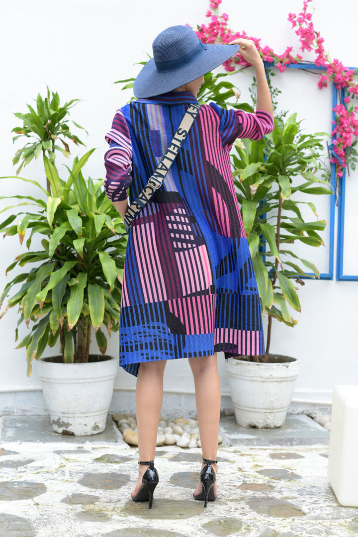 Colour Me up Shirt Dress Blue & Pink