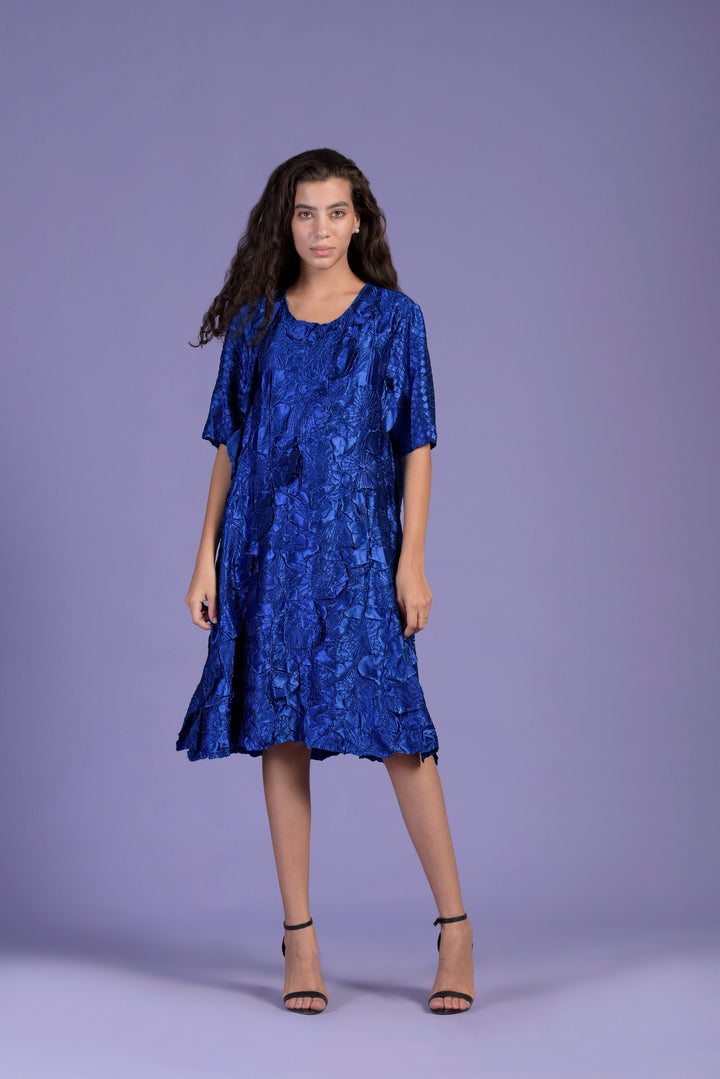 Fiona Fish Bait Dress Pleated Dress - Sapphire