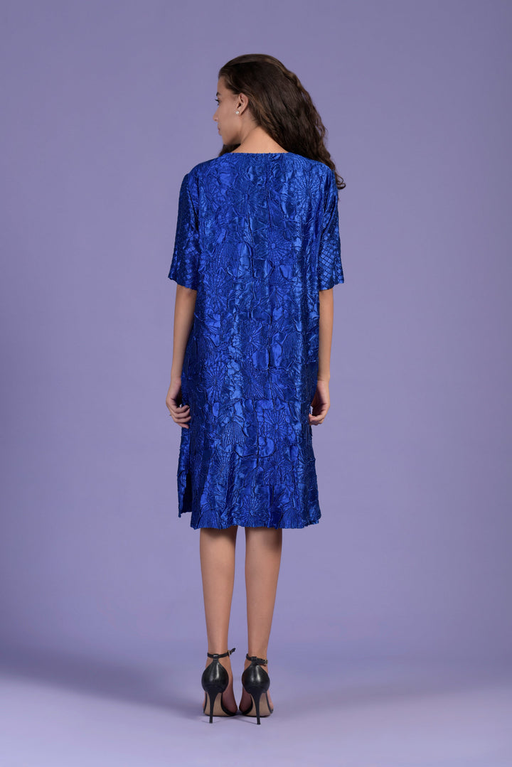 Fiona Fish Bait Dress Pleated Dress - Sapphire