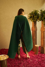 Load image into Gallery viewer, Divine Embroidered Cape with Brocade Pants - Green