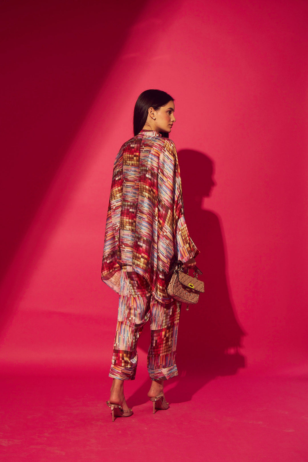 Kylie Kaftan Co-ord Set - Lavender Red