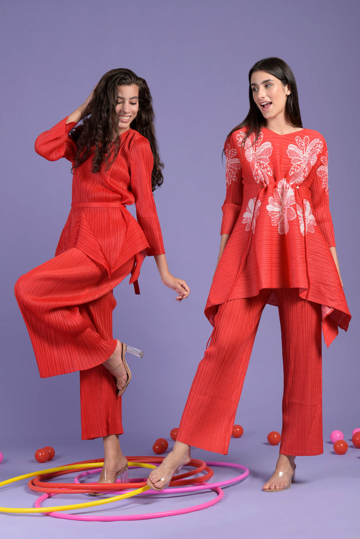 Fayola Floral Co-ord Set - Red