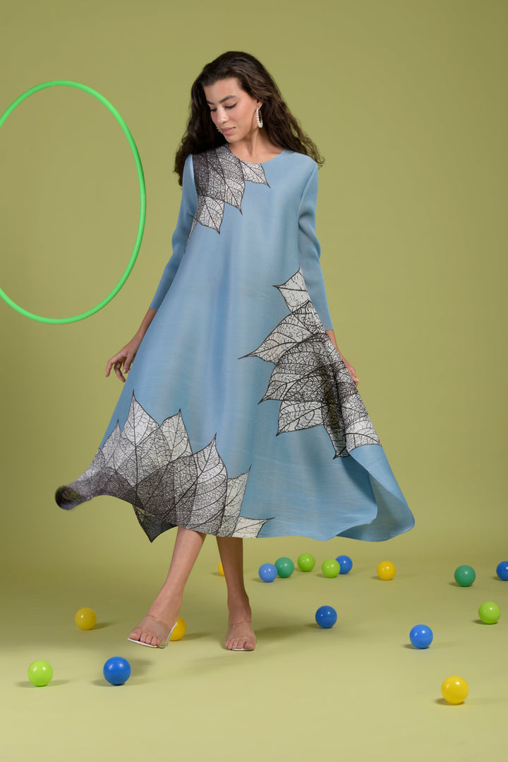 Alissa Abstract Geometrical Dress - Blue