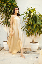 Load image into Gallery viewer, Vivian One Shoulder Satin Dress- Champagne
