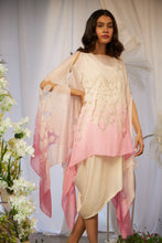 Load image into Gallery viewer, Slip Easy Dress With Organza Cape - Pink White