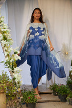 Load image into Gallery viewer, Slip Easy Dress With Organza Cape - Cobalt Blue