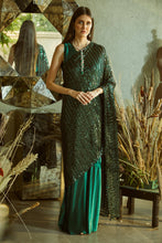Load image into Gallery viewer, Idylic Adorned Gown Saree With Sequence Palla - Green