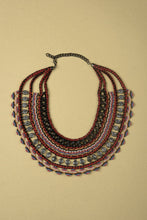 Load image into Gallery viewer, Necklace made of Black Iron Chains, Beads, Suede and Multicolour Threads