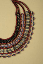 Load image into Gallery viewer, Necklace made of Black Iron Chains, Beads, Suede and Multicolour Threads