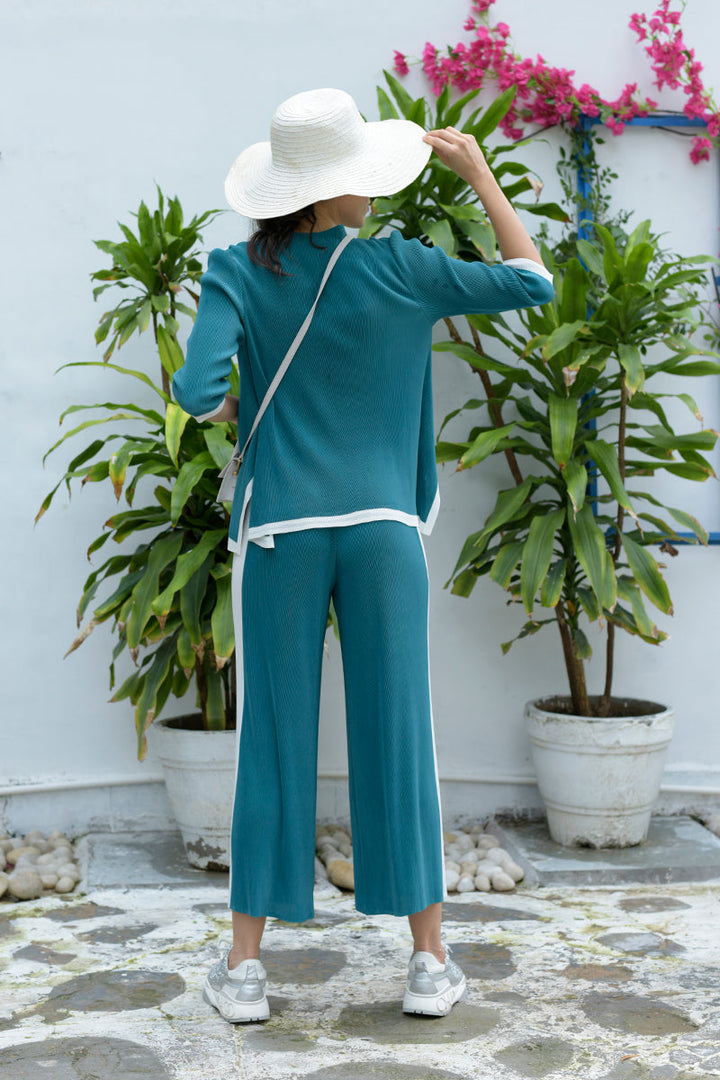 Alaya Co-ord Set With Sleeves - Teal