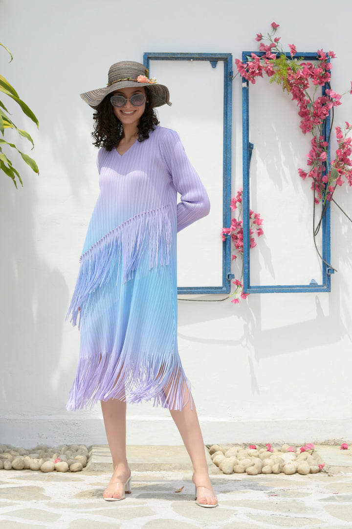 Barcelona Buzz Ombre Dress- Purple