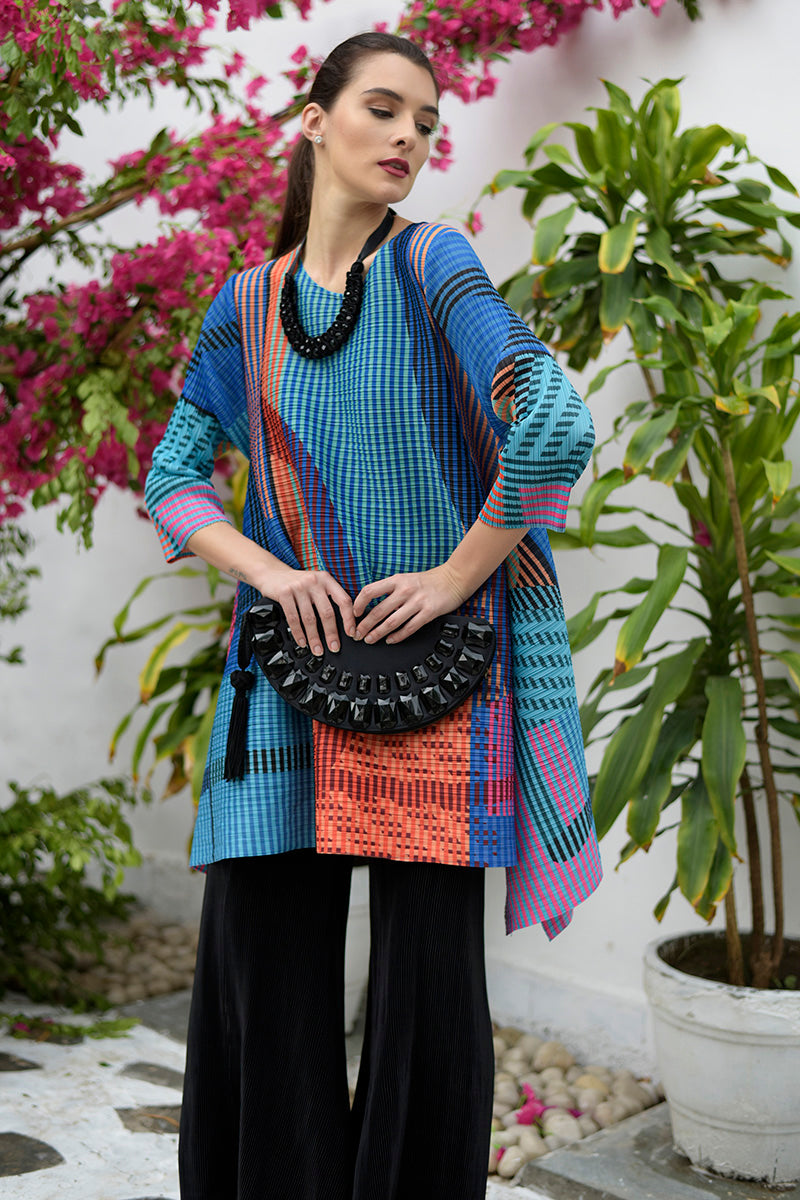 Colour Me Up Issey Tunic Set - Blue & Orange