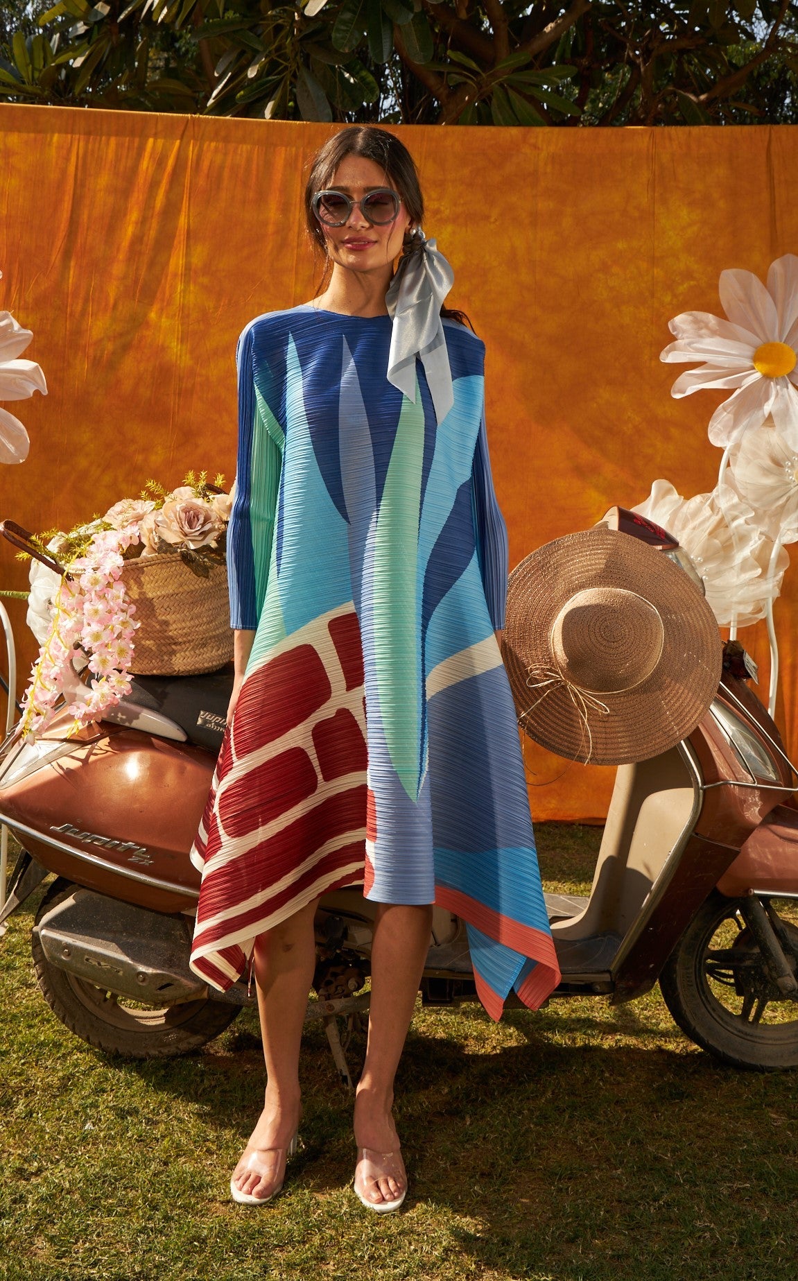 Stria Cryptic Dress- Blue