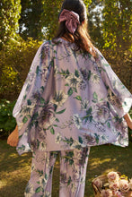 Load image into Gallery viewer, Sicily Satin Block Print Kaftan Co-ord Set - Green and Purple