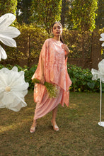Load image into Gallery viewer, Slip Easy Dress With Organza Cape - Peach