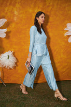 Load image into Gallery viewer, Milan Metallic Blair Pleated Co-ord set - Frost Blue