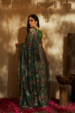 Load image into Gallery viewer, Flavina Adorned Gown Saree with Sequins Palla- Olive