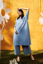 Load image into Gallery viewer, Kiara Kurta with Culottes Pants - Silver Frost Blue