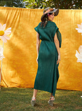 Load image into Gallery viewer, Wendy Wrap Around Butterfly Long Dress - Emerald Green