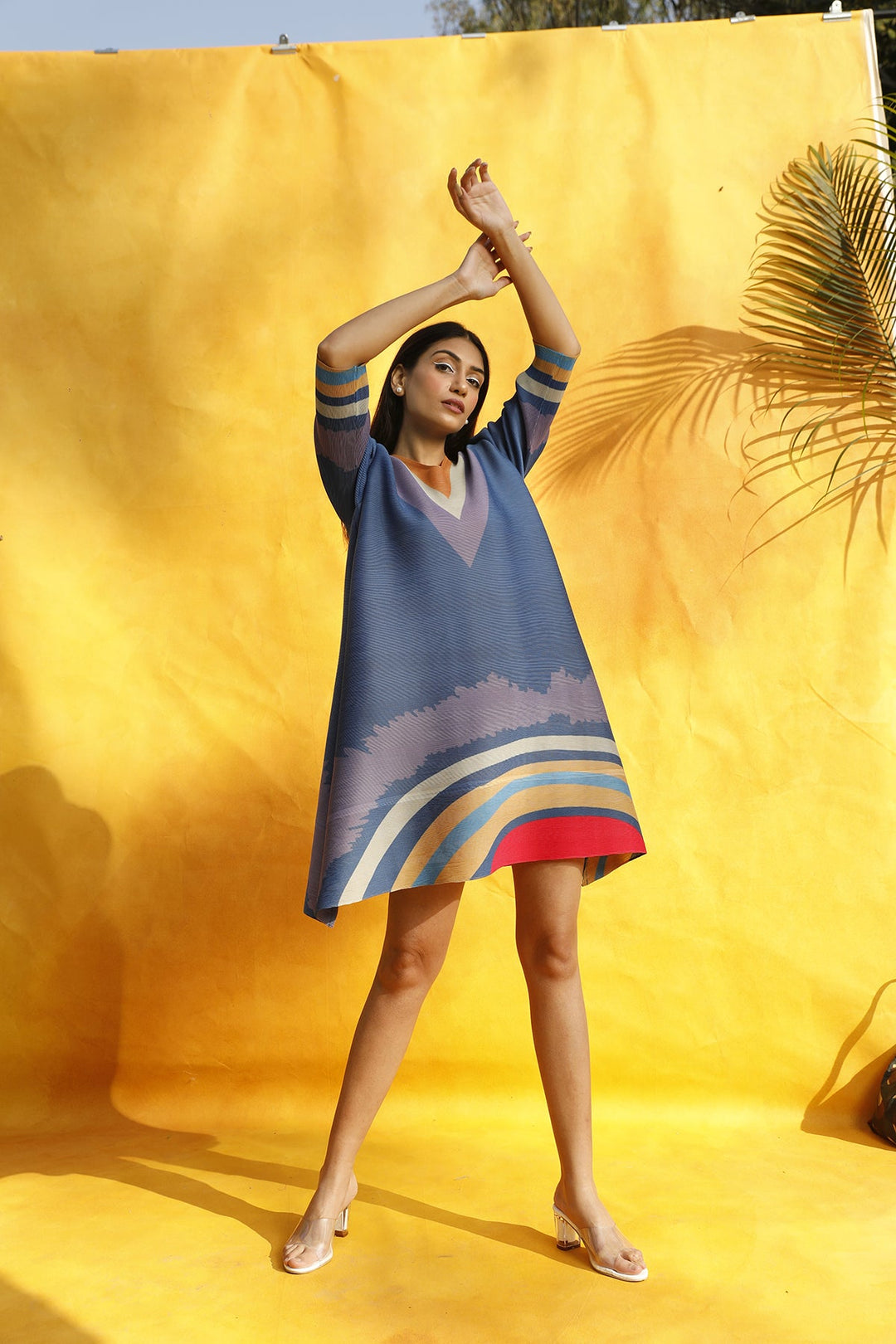 Alissa Abstract Dress - Blue Wave