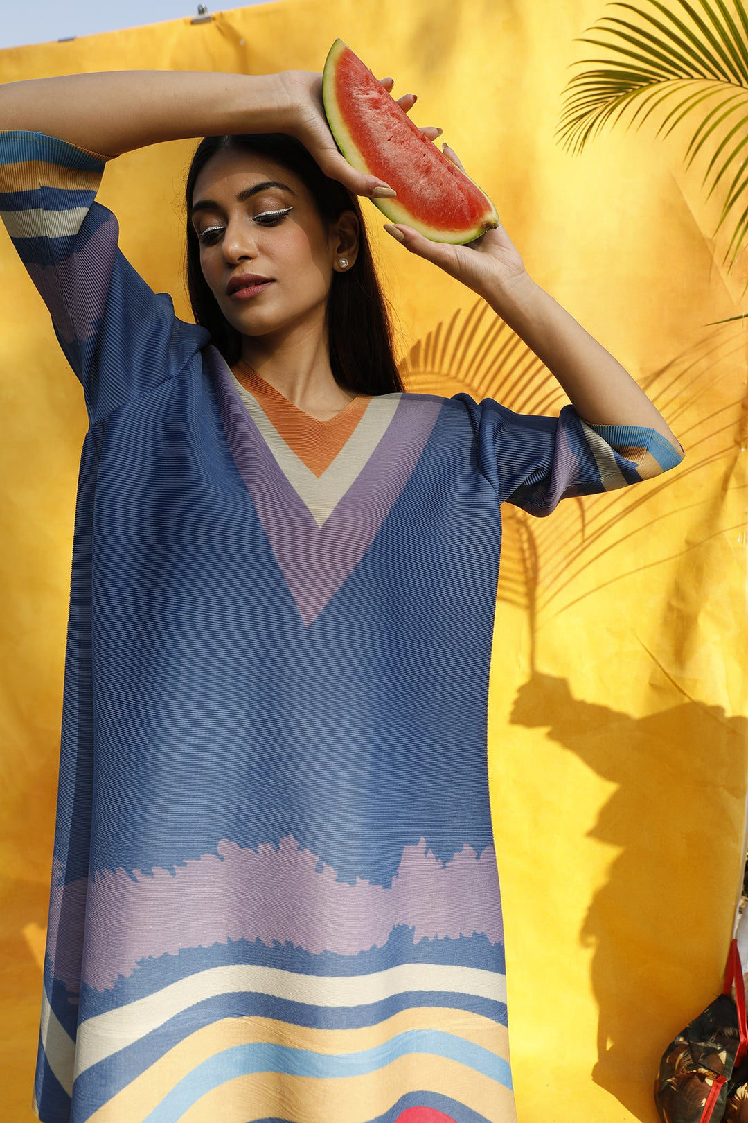 Alissa Abstract Dress - Blue Wave