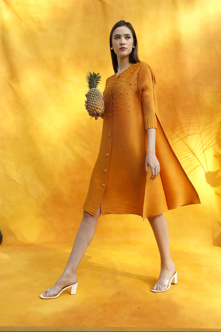 Designer shirt dress with a-line silhouette