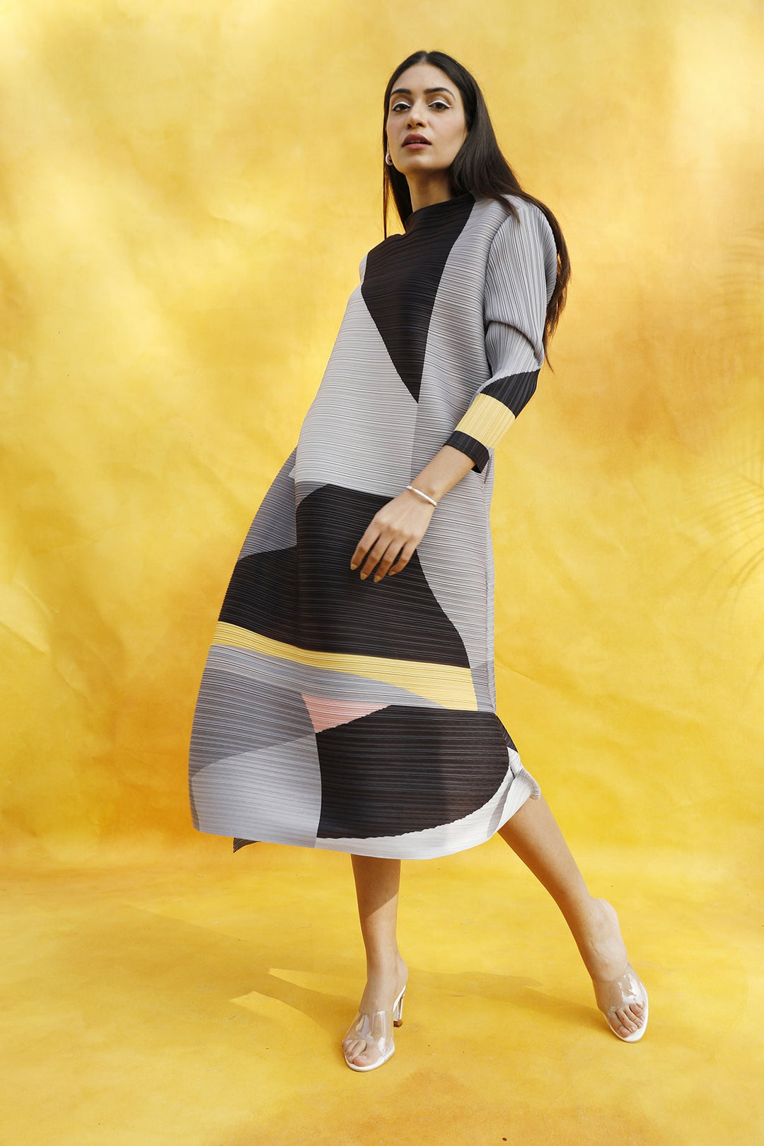 Alissa Abstract Dress - Grey