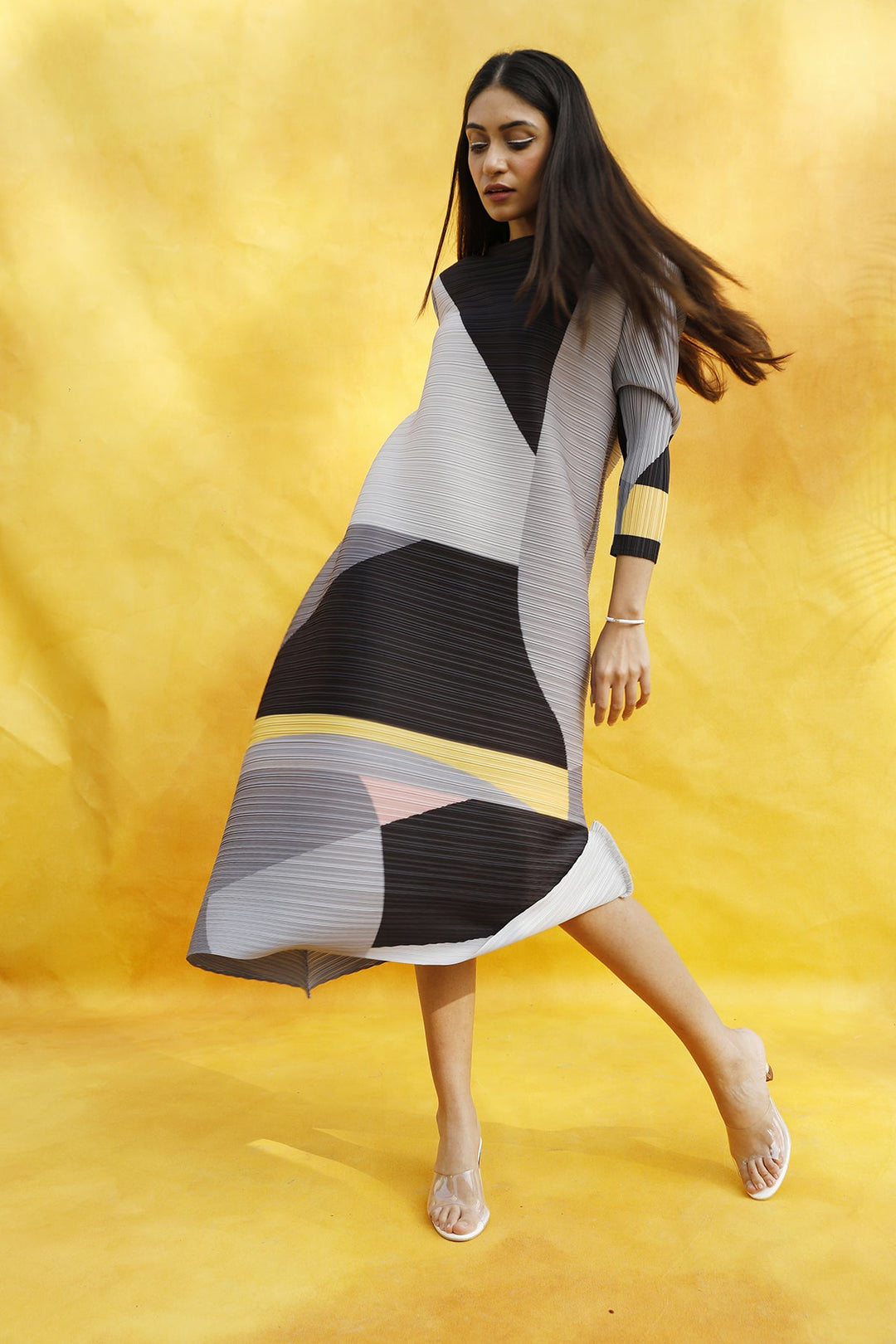 Alissa Abstract Dress - Grey