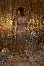 Load image into Gallery viewer, Divine Plunge Uptown Midi Dress - Bronzite