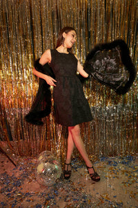 Frances Floral Mini Dress - Black