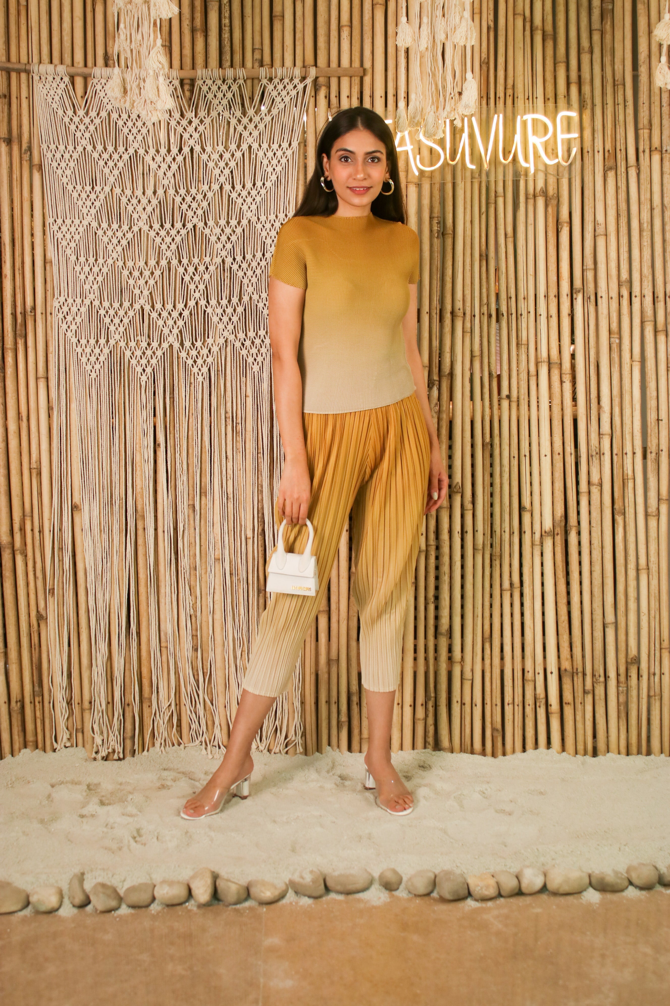 Shirley Ombre Pleated Co-ord Set - Yellow