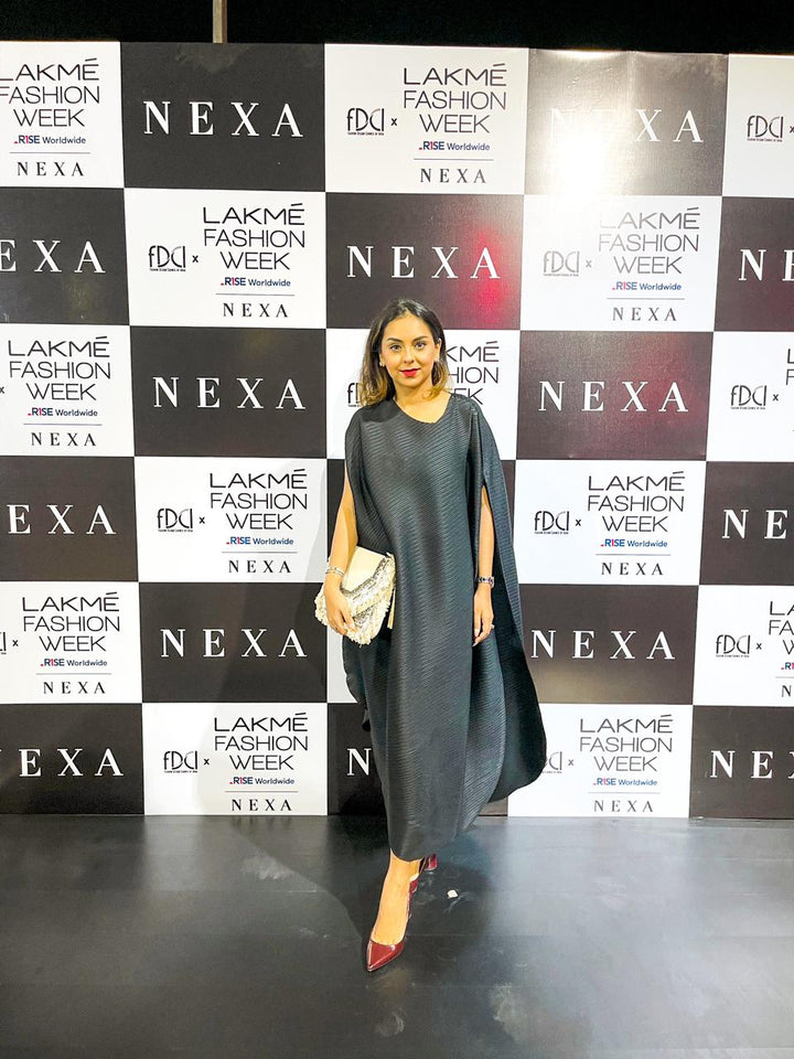 Anam Chashmawala in our Asymetrical Dress - Black